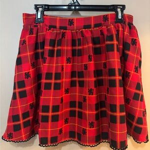 Harry Potter Gryffindor, Red and Black Checkered Skater Skirt.